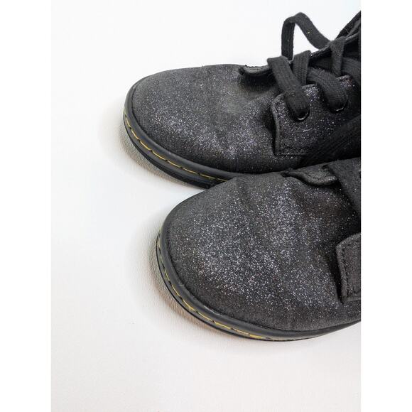 Dr. Martens Hackney Black Glitter Leather Combat Boots Women's US 5 - Picture 3 of 9